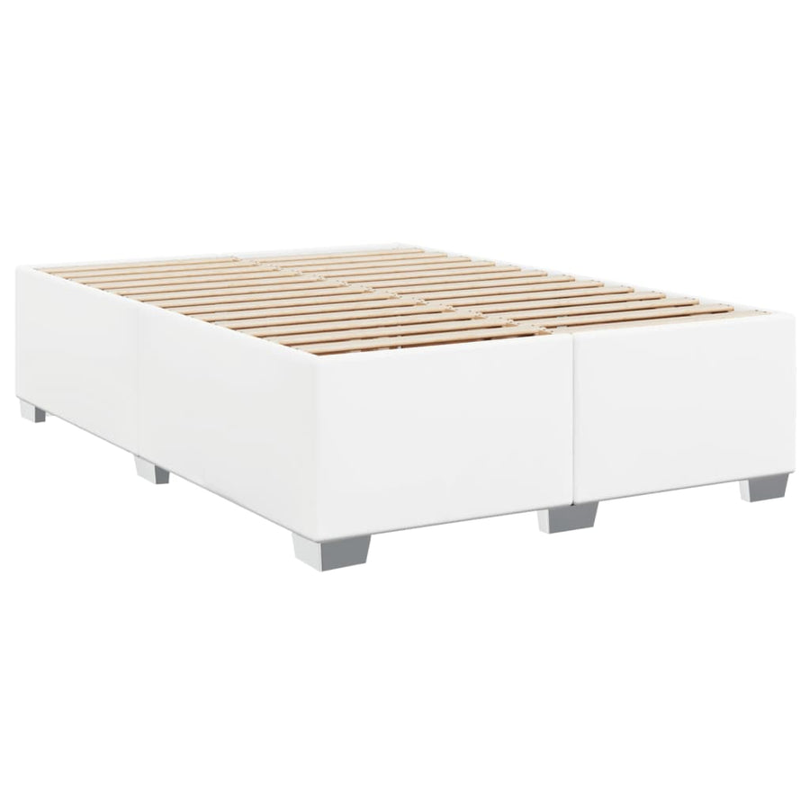 Boxspring met matras kunstleer wit 140x190 cm