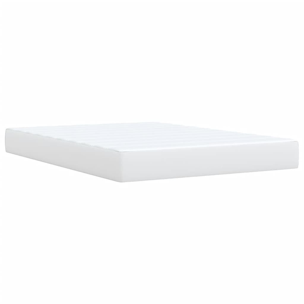 Boxspring met matras kunstleer wit 140x190 cm