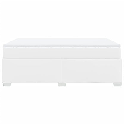 Boxspring met matras kunstleer wit 140x190 cm