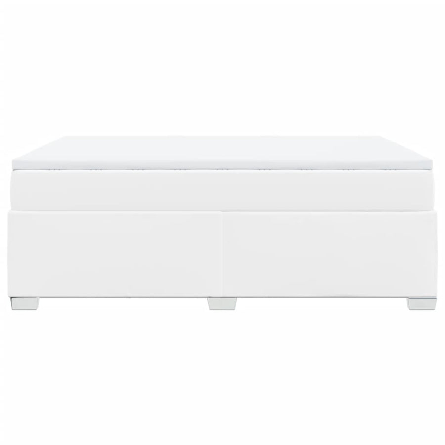 Boxspring met matras kunstleer wit 140x190 cm