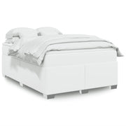 Boxspring met matras 140x190 cm wit kunstleer