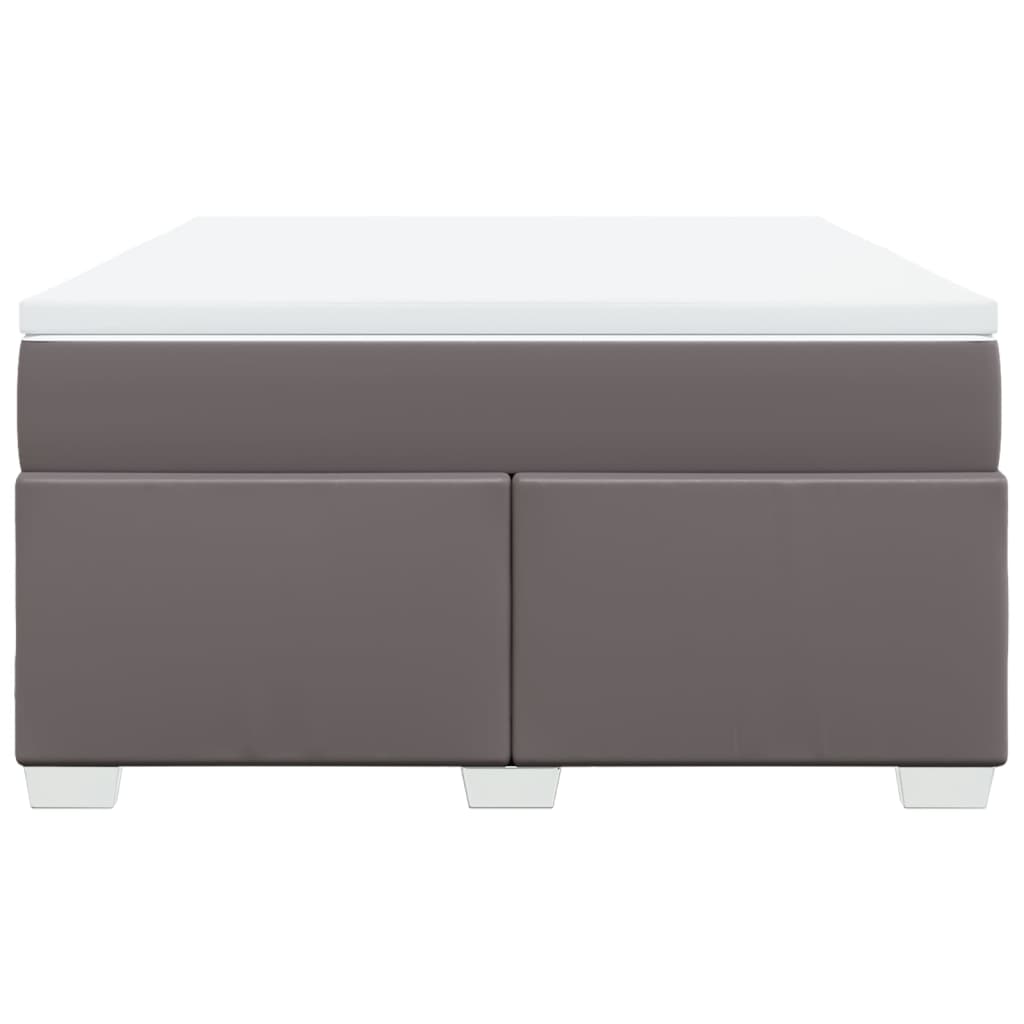 Boxspring met matras kunstleer grijs 140x190 cm
