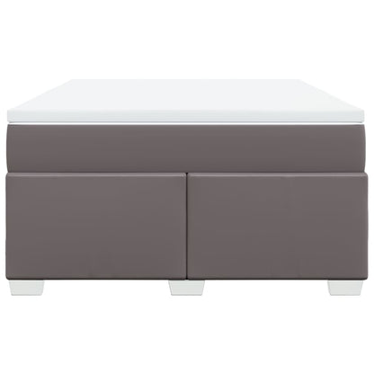 Boxspring met matras kunstleer grijs 140x190 cm