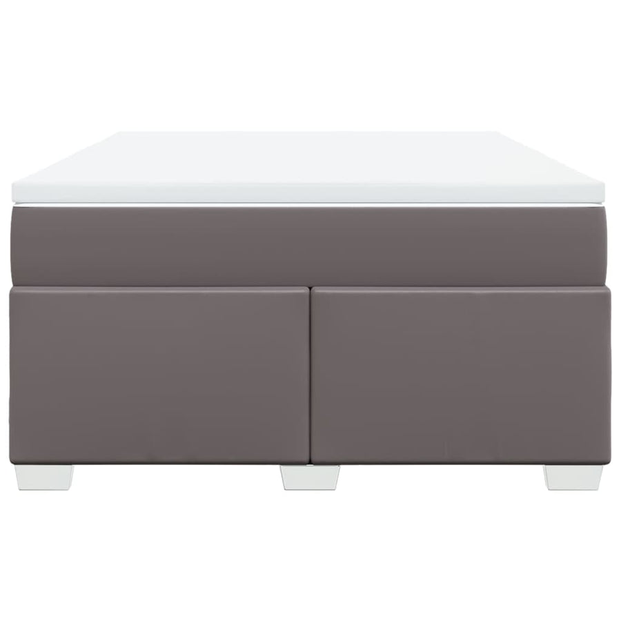 Boxspring met matras kunstleer grijs 140x190 cm