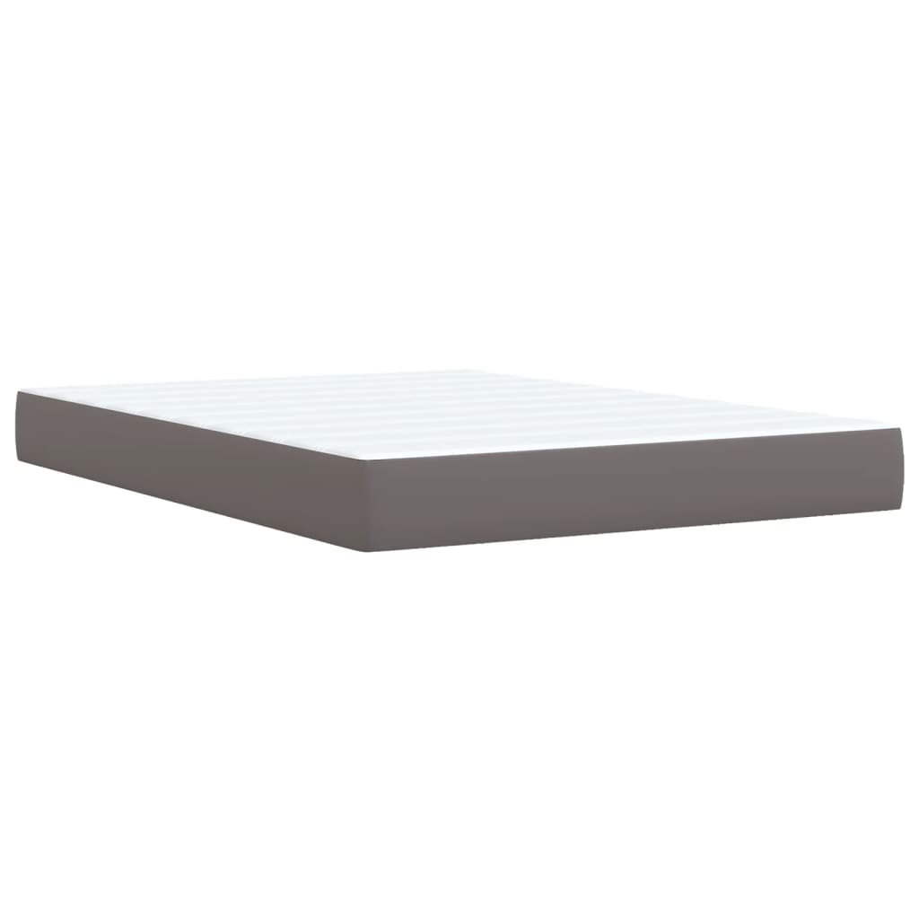 Boxspring met matras kunstleer grijs 140x190 cm