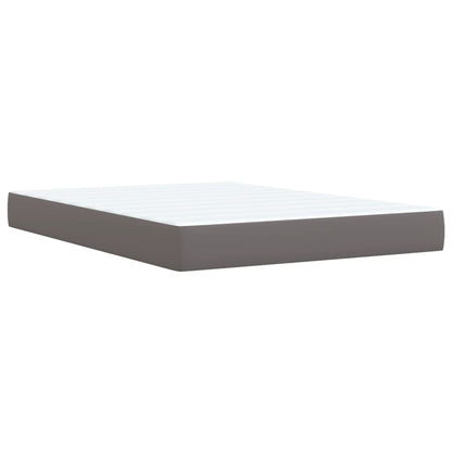 Boxspring met matras kunstleer grijs 140x190 cm