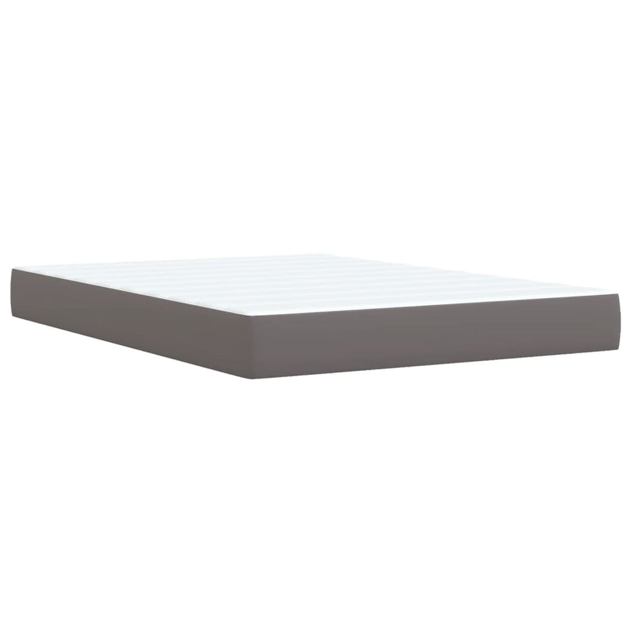 Boxspring met matras kunstleer grijs 140x190 cm