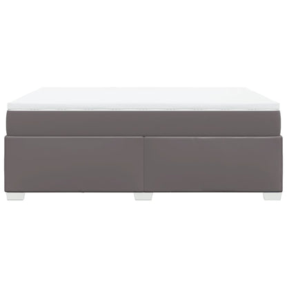Boxspring met matras kunstleer grijs 140x190 cm