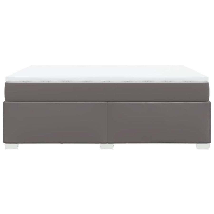 Boxspring met matras kunstleer grijs 140x190 cm