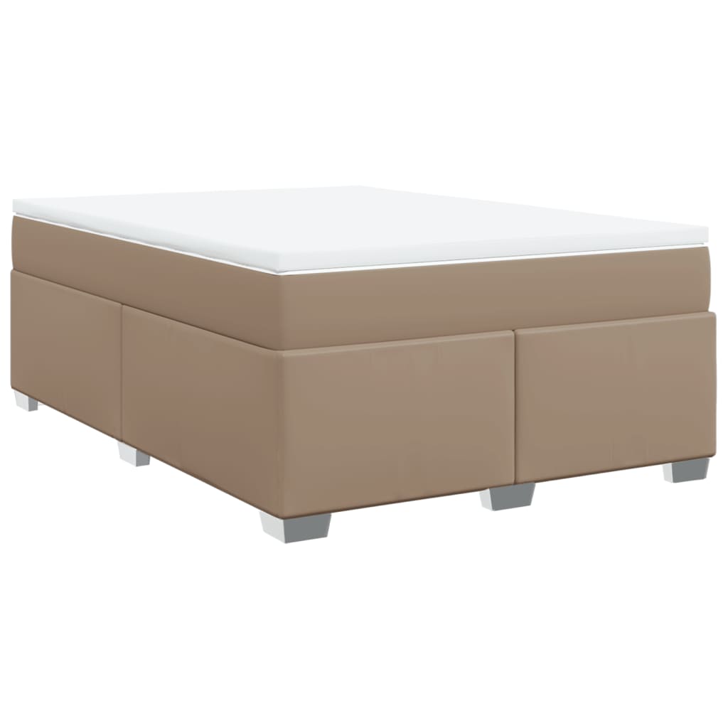 Boxspring met matras kunstleer cappuccinokleurig 140x190 cm