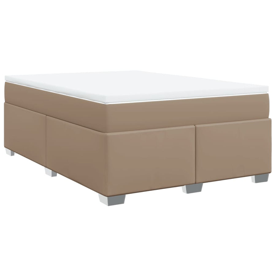 Boxspring met matras kunstleer cappuccinokleurig 140x190 cm