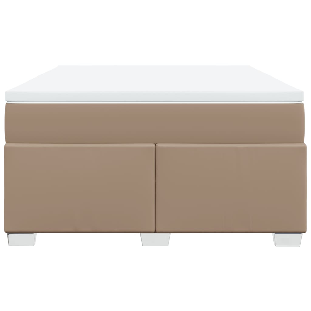 Boxspring met matras kunstleer cappuccinokleurig 140x190 cm