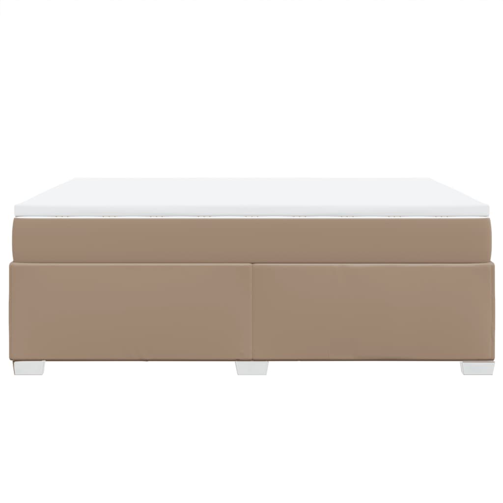 Boxspring met matras kunstleer cappuccinokleurig 140x190 cm