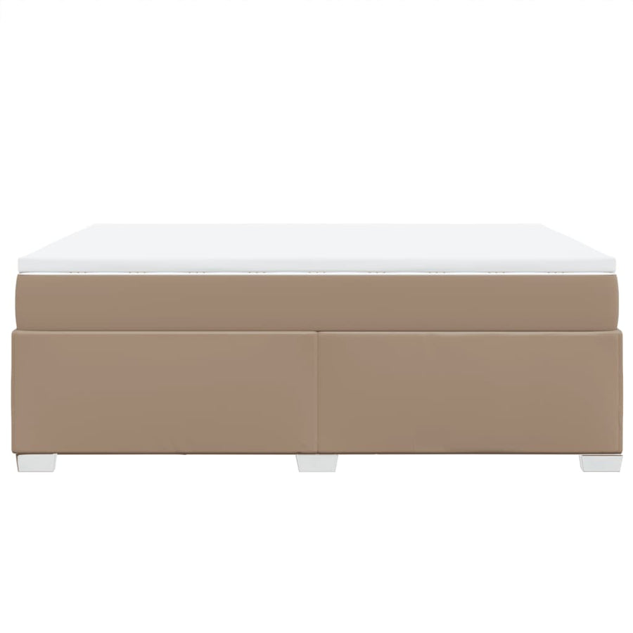 Boxspring met matras kunstleer cappuccinokleurig 140x190 cm