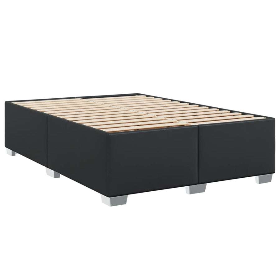 Boxspring met matras kunstleer zwart 140x200 cm