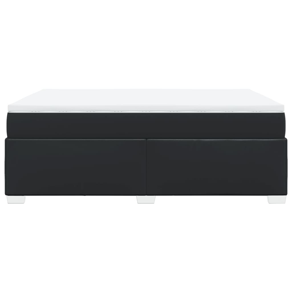 Boxspring met matras kunstleer zwart 140x200 cm