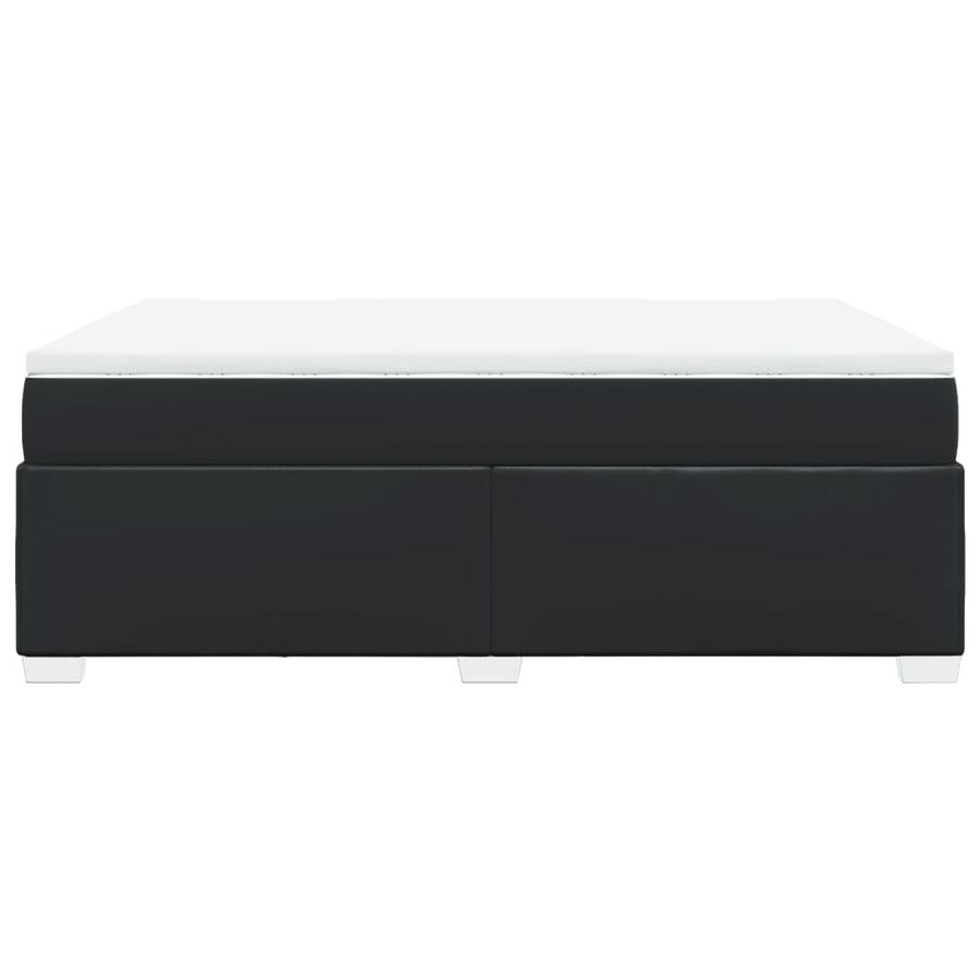 Boxspring met matras kunstleer zwart 140x200 cm