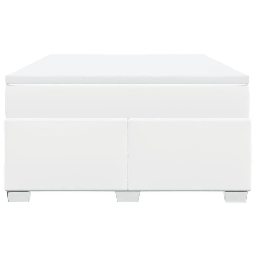 Boxspring met matras kunstleer wit 140x200 cm