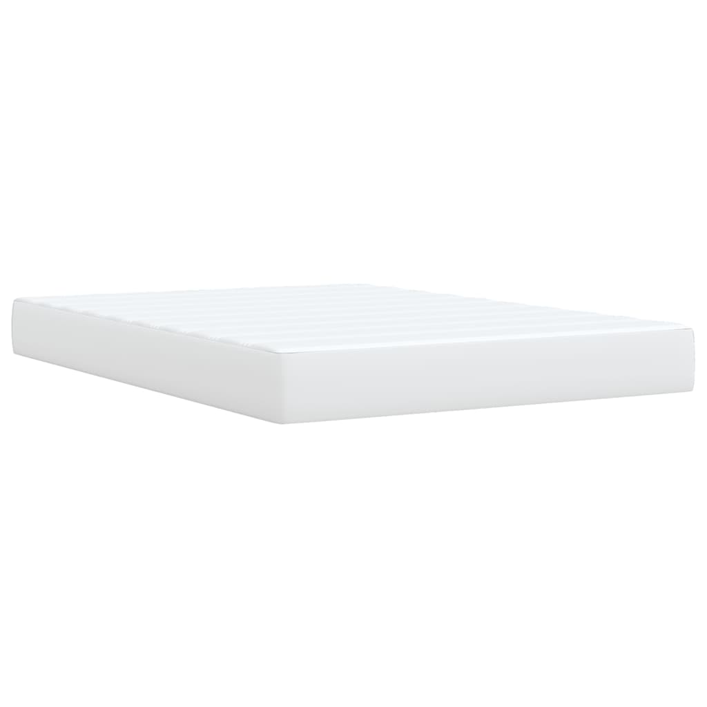 Boxspring met matras kunstleer wit 140x200 cm
