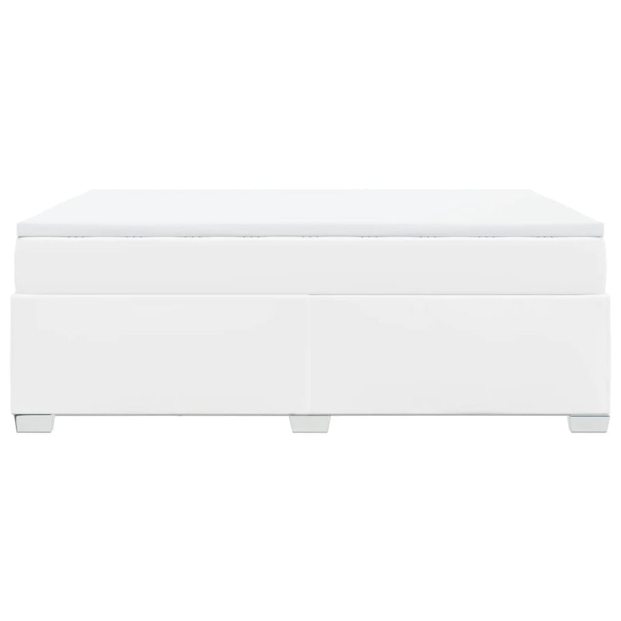 Boxspring met matras kunstleer wit 140x200 cm