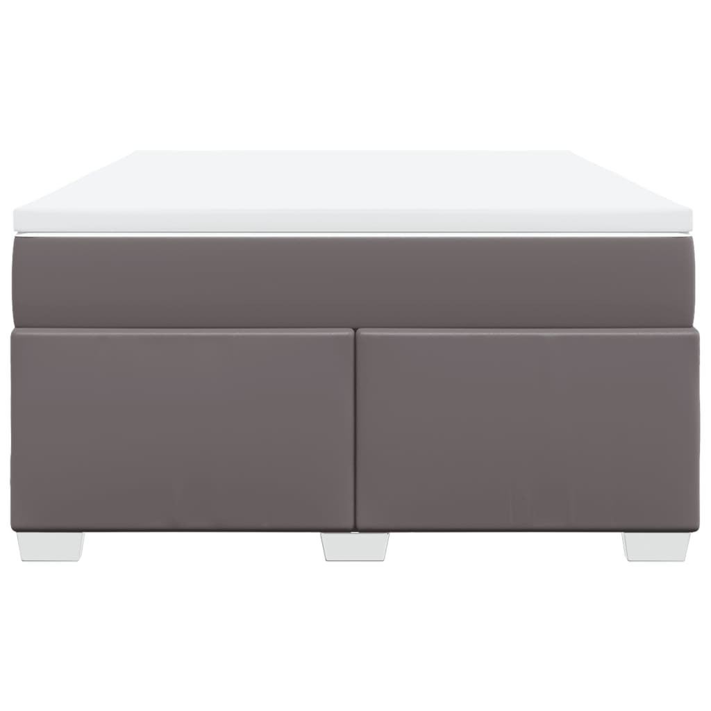 Boxspring met matras kunstleer grijs 140x200 cm