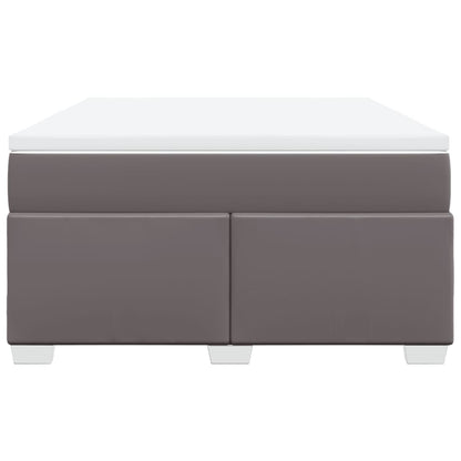 Boxspring met matras kunstleer grijs 140x200 cm