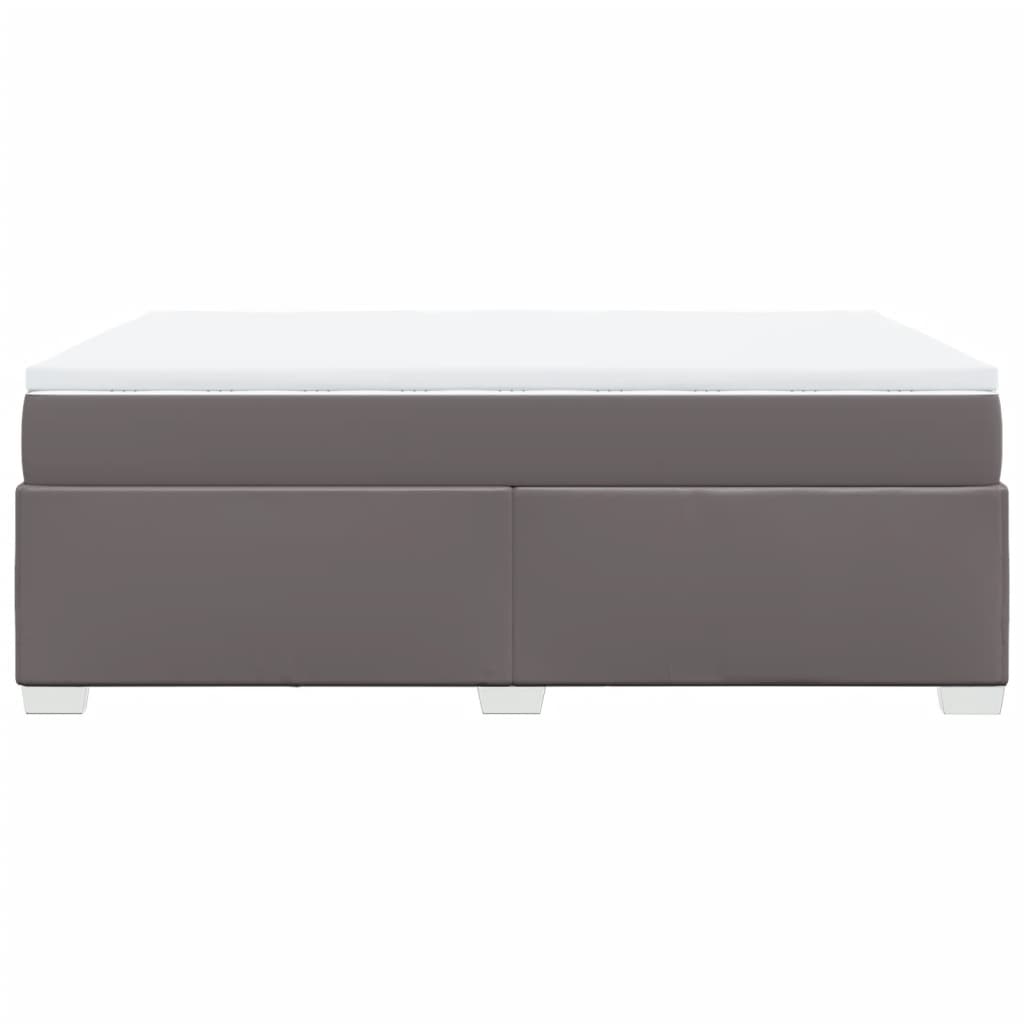 Boxspring met matras kunstleer grijs 140x200 cm