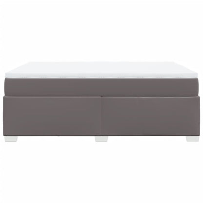 Boxspring met matras kunstleer grijs 140x200 cm