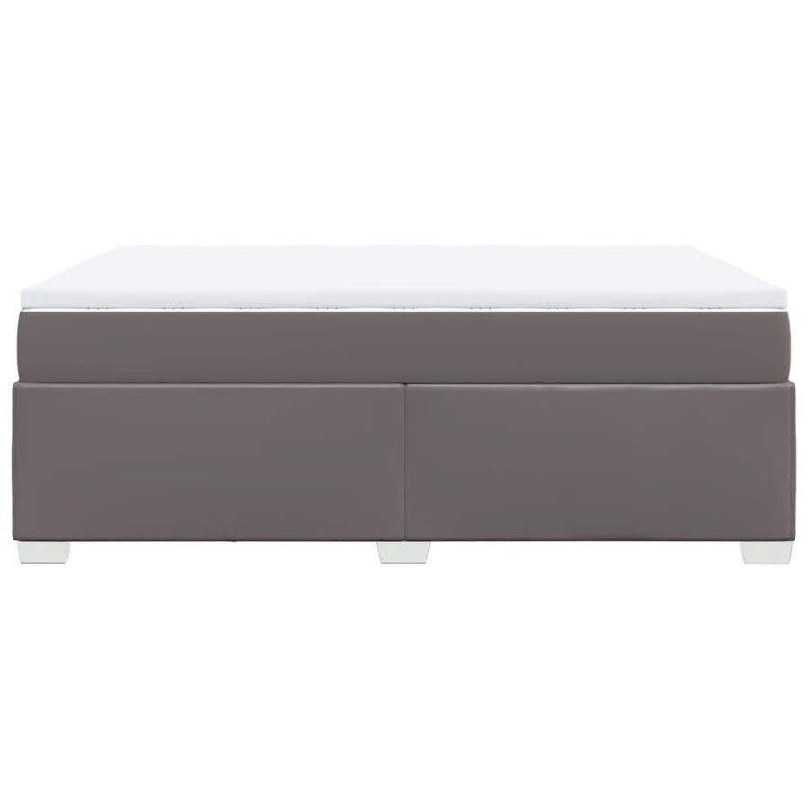 Boxspring met matras kunstleer grijs 140x200 cm