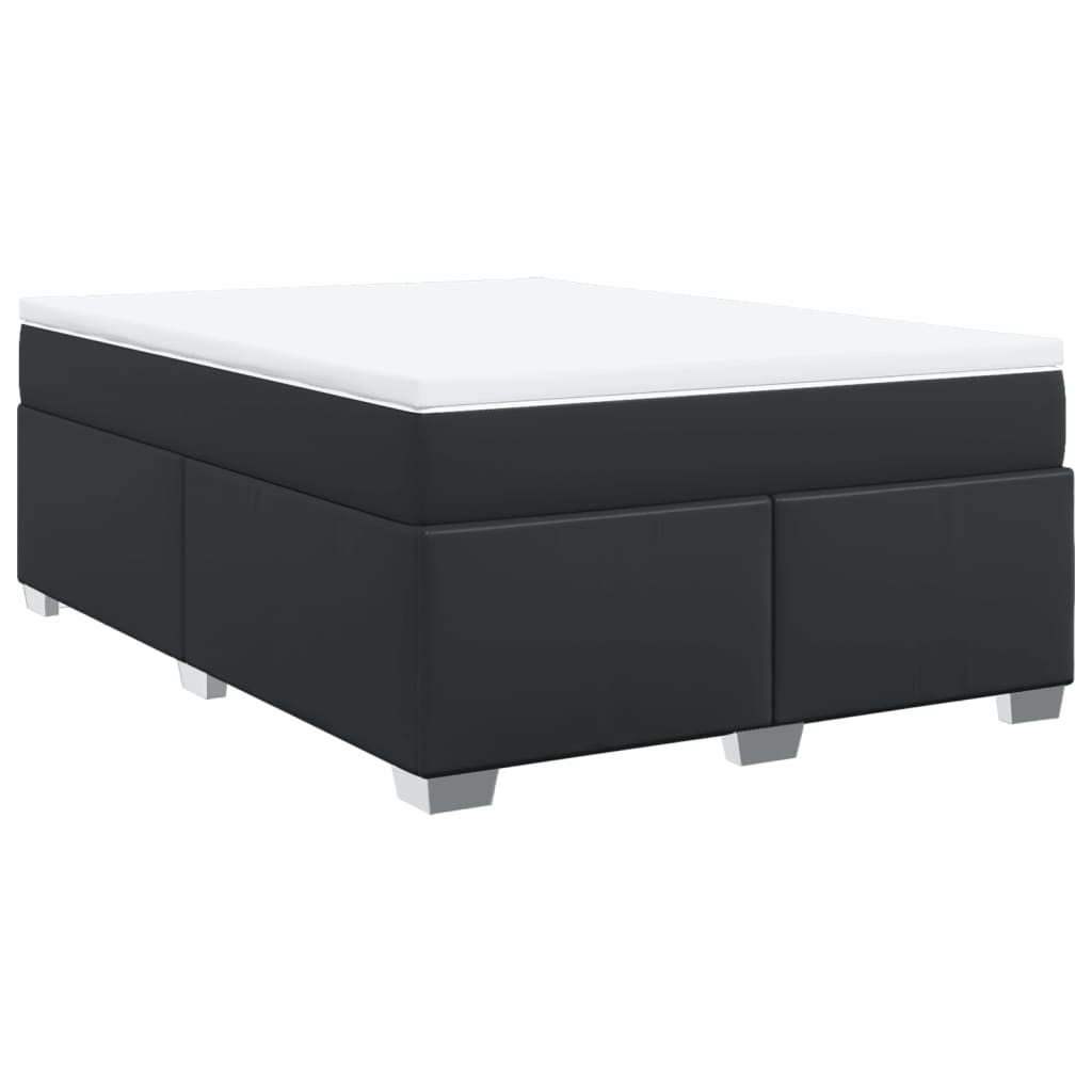 Boxspring met matras kunstleer zwart 160x200 cm