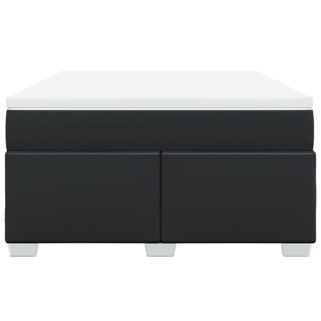 Boxspring met matras kunstleer zwart 160x200 cm