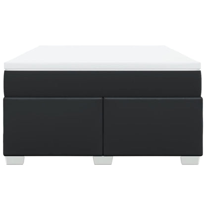 Boxspring met matras kunstleer zwart 160x200 cm