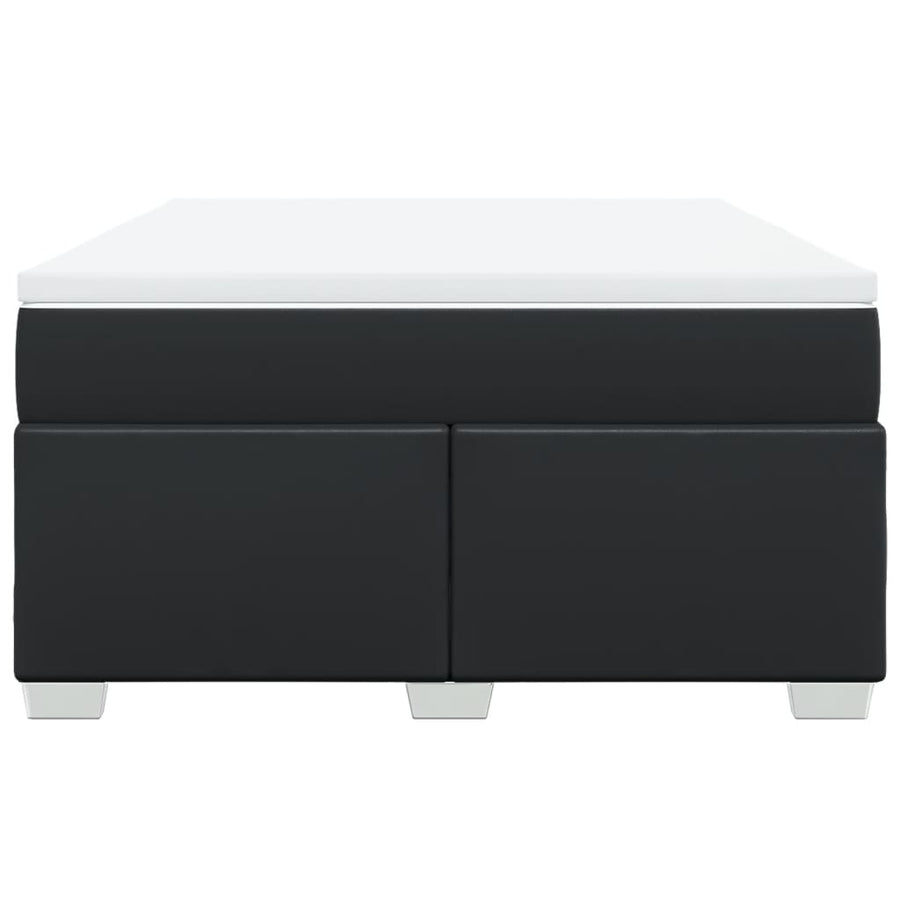 Boxspring met matras kunstleer zwart 160x200 cm
