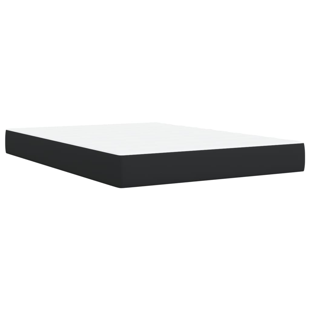 Boxspring met matras kunstleer zwart 160x200 cm
