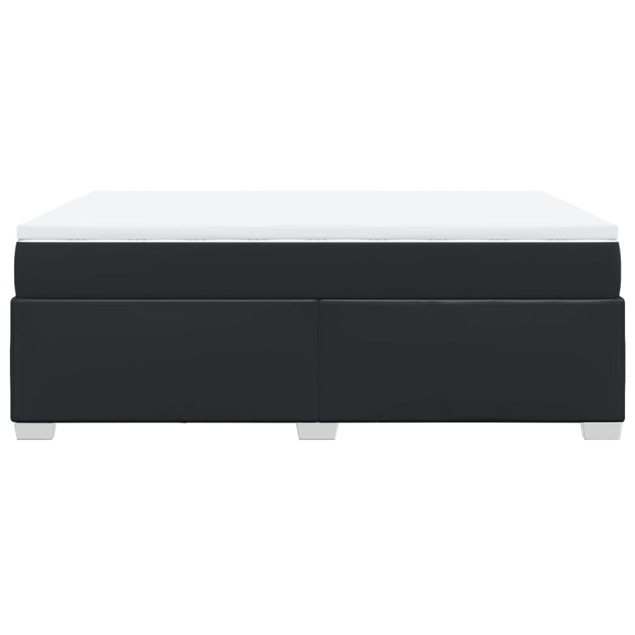 Boxspring met matras kunstleer zwart 160x200 cm