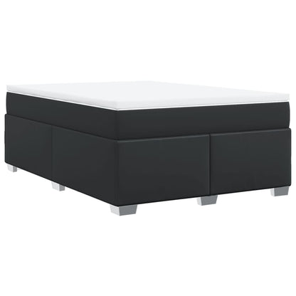 Boxspring met matras kunstleer zwart 160x200 cm