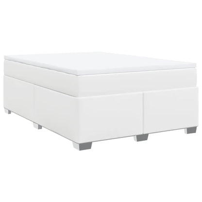 Boxspring met matras kunstleer wit 160x200 cm