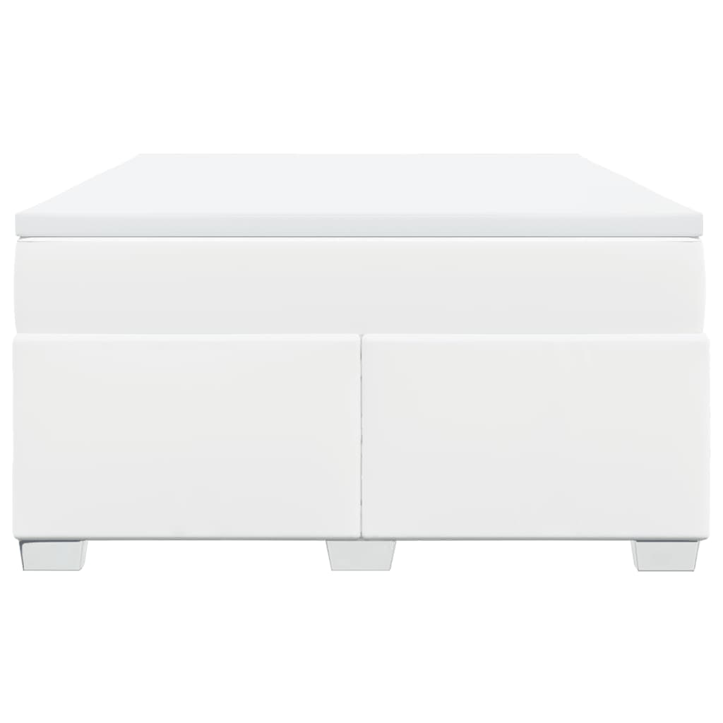 Boxspring met matras kunstleer wit 160x200 cm