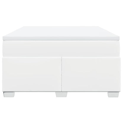Boxspring met matras kunstleer wit 160x200 cm
