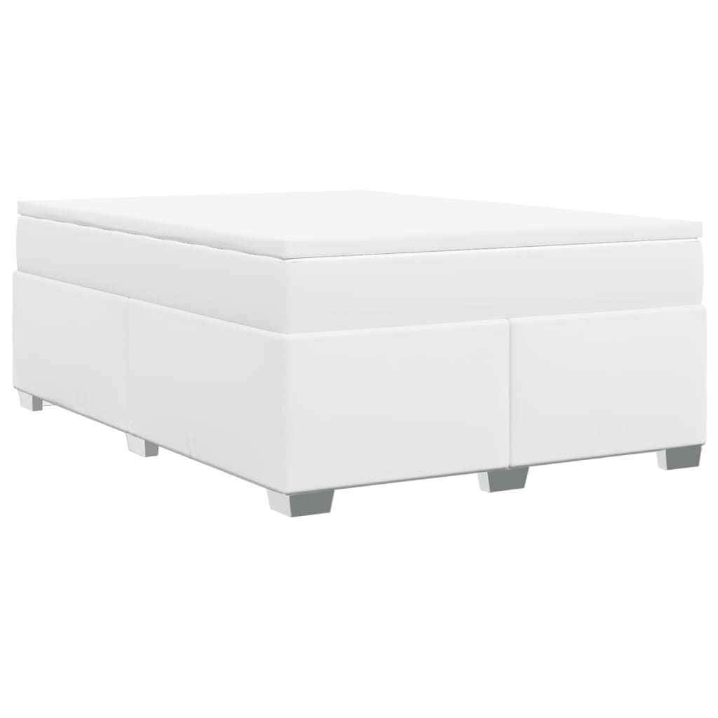 Boxspring met matras kunstleer wit 160x200 cm