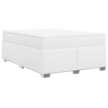 Boxspring met matras kunstleer wit 160x200 cm