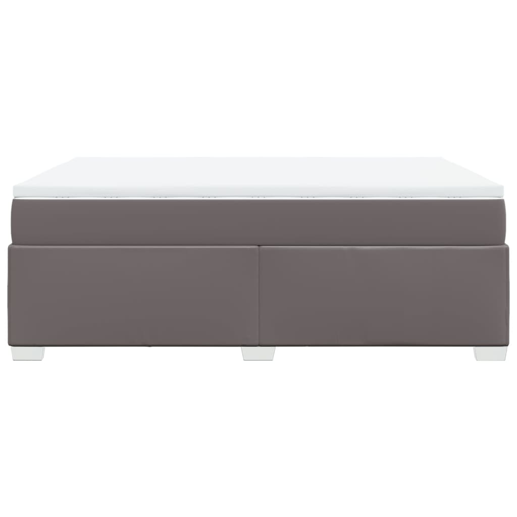 Boxspring met matras kunstleer grijs 160x200 cm