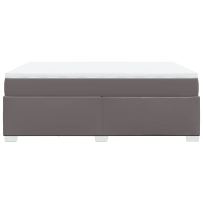 Boxspring met matras kunstleer grijs 160x200 cm