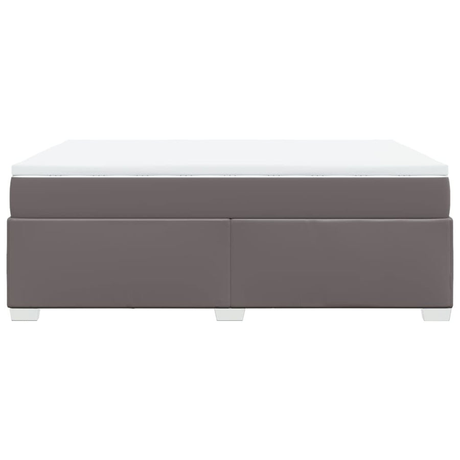 Boxspring met matras kunstleer grijs 160x200 cm