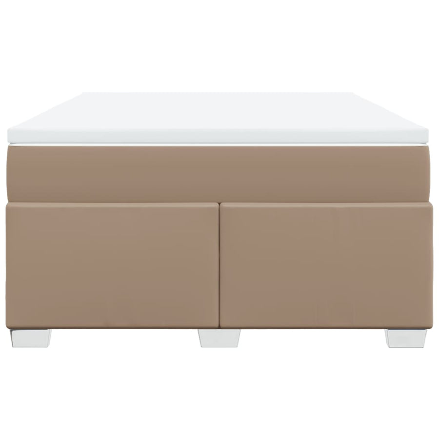 Boxspring met matras kunstleer cappuccinokleurig 160x200 cm