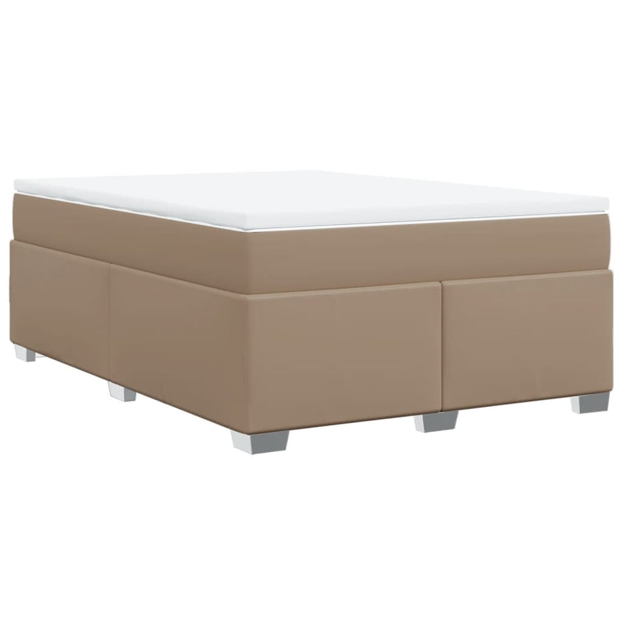 Boxspring met matras kunstleer cappuccinokleurig 160x200 cm