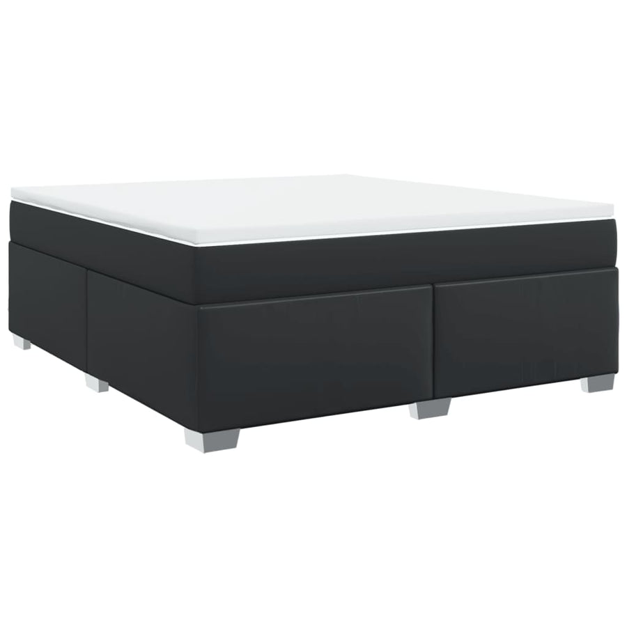 Boxspring met matras kunstleer zwart 180x200 cm