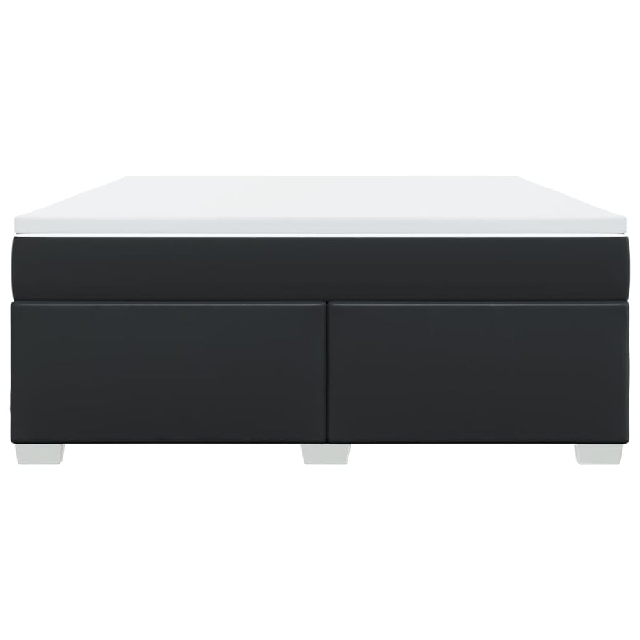 Boxspring met matras kunstleer zwart 180x200 cm
