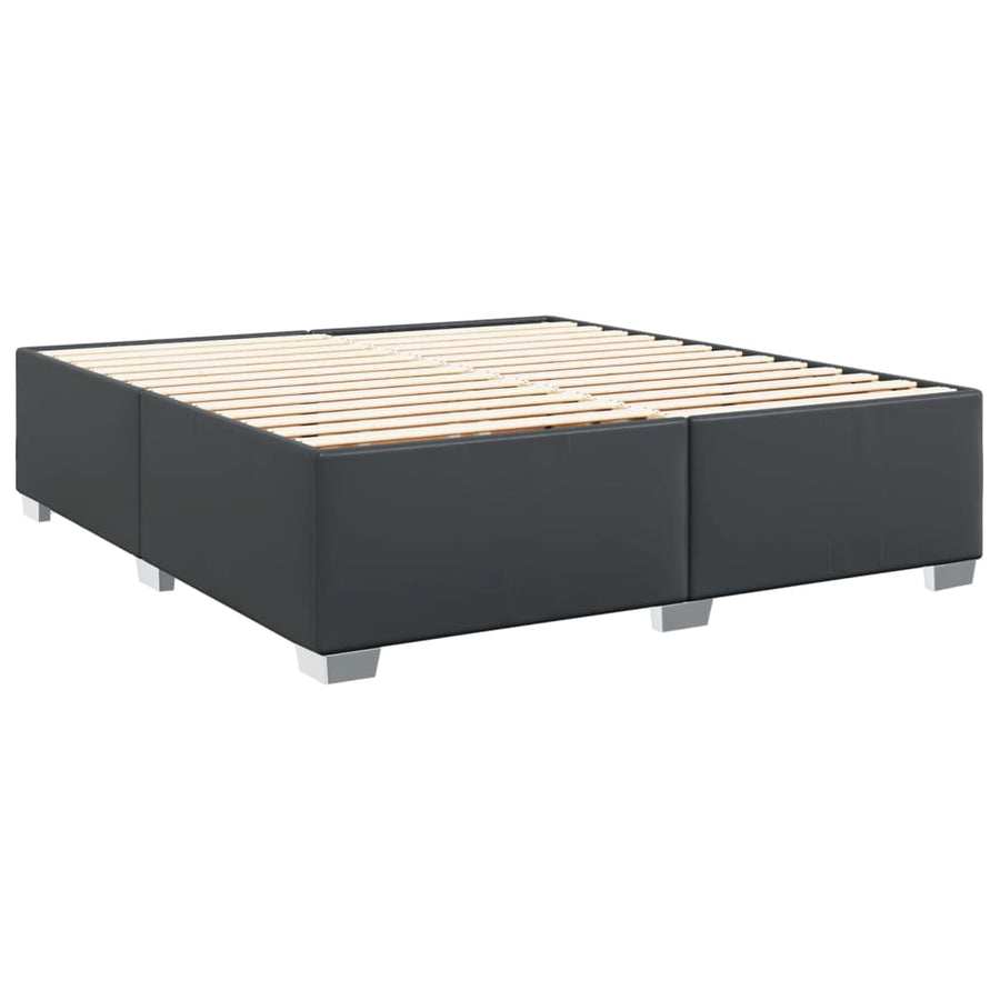 Boxspring met matras kunstleer zwart 180x200 cm