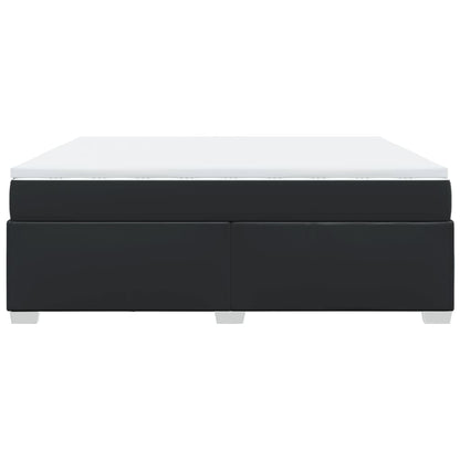 Boxspring met matras kunstleer zwart 180x200 cm